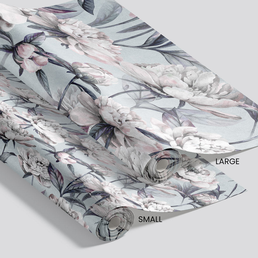 Polar Spring Blue wallpaper pattern size options