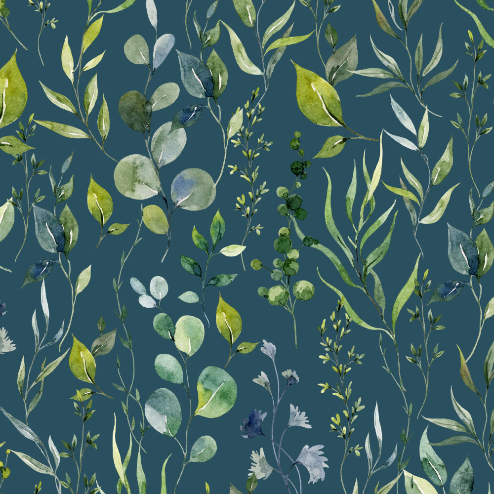 Quiet Tranquility (Dark Teal) Wallpaper pattern close-up