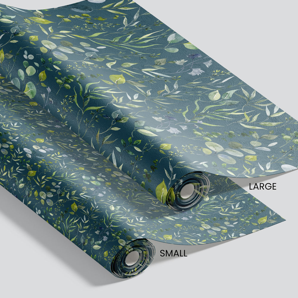 Quiet Tranquility (Dark Teal) Wallpaper pattern size options