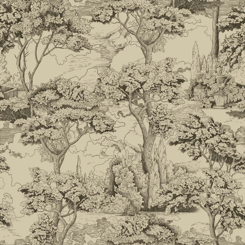 Peaceful Retreat (Sepia) Wallpaper pattern close-up