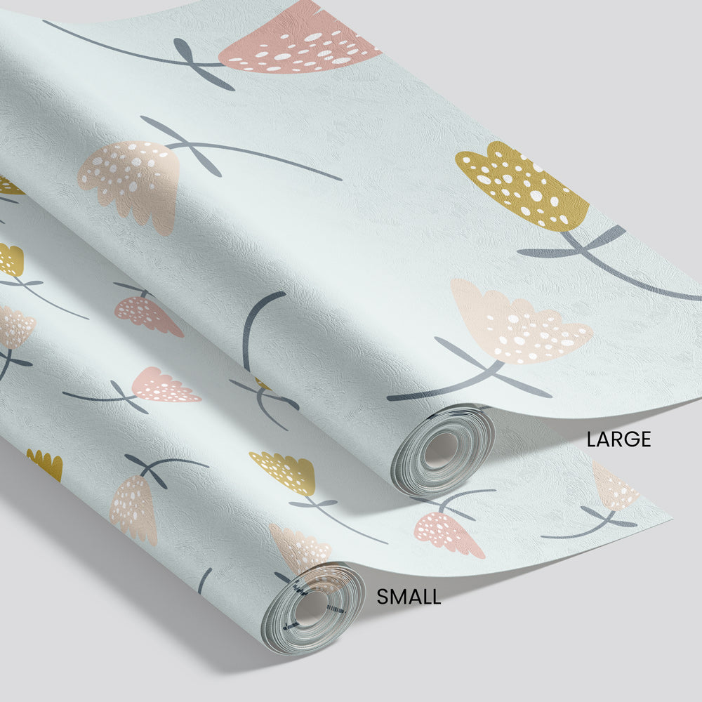 Flower Power Wallpaper pattern size options