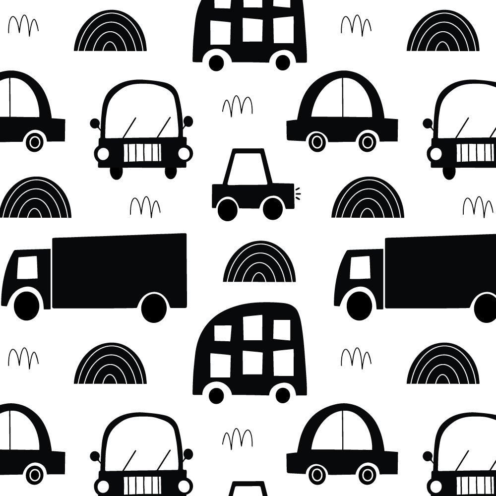 Transportation Station (Black & White) Wallpaper pattern close-up