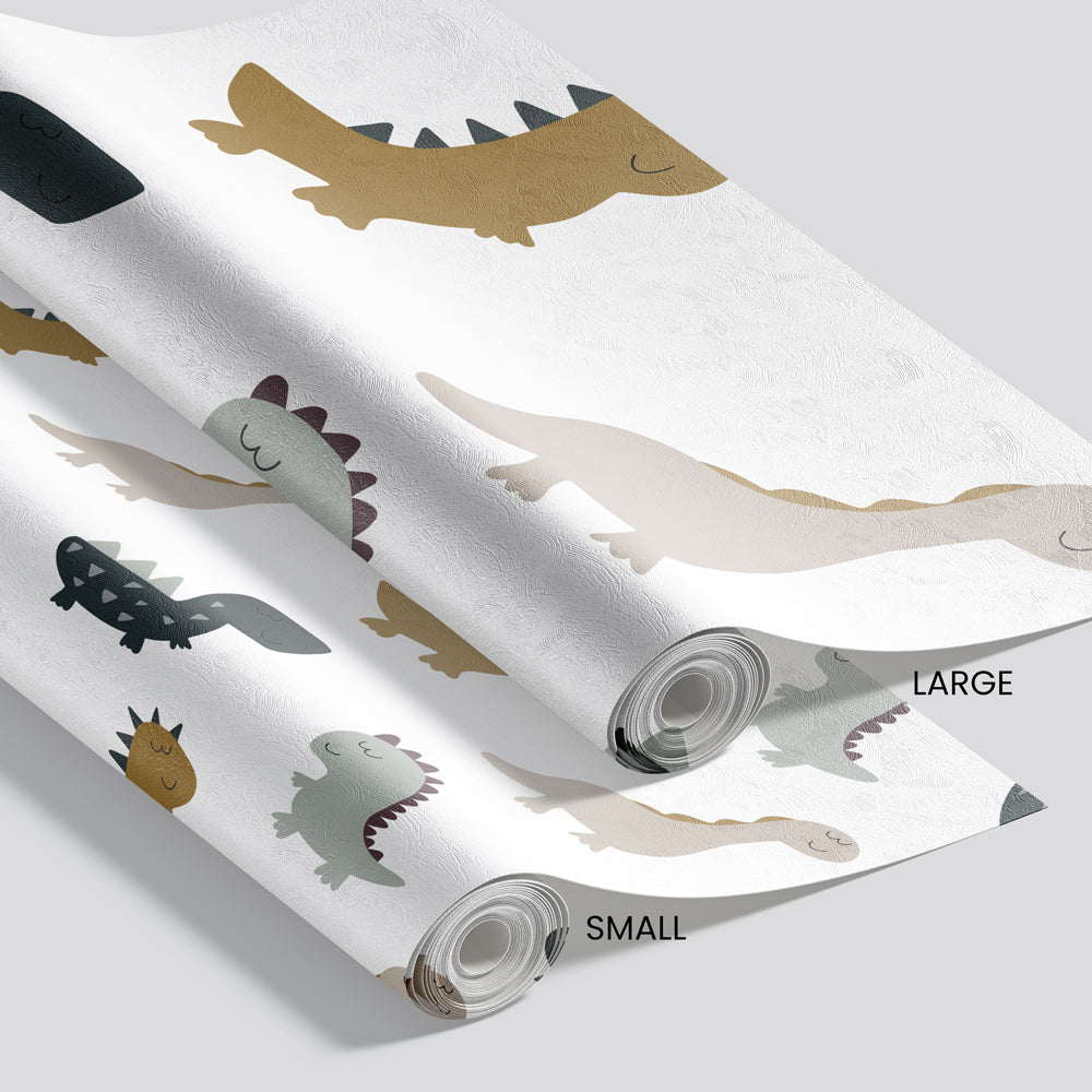 Prehistoric Playtime Wallpaper pattern size options