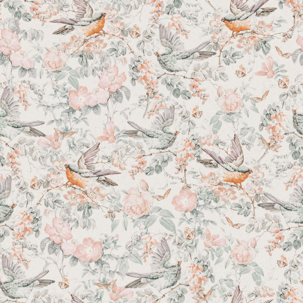Bright Flight (Soft White) Wallpaper pattern close-up
