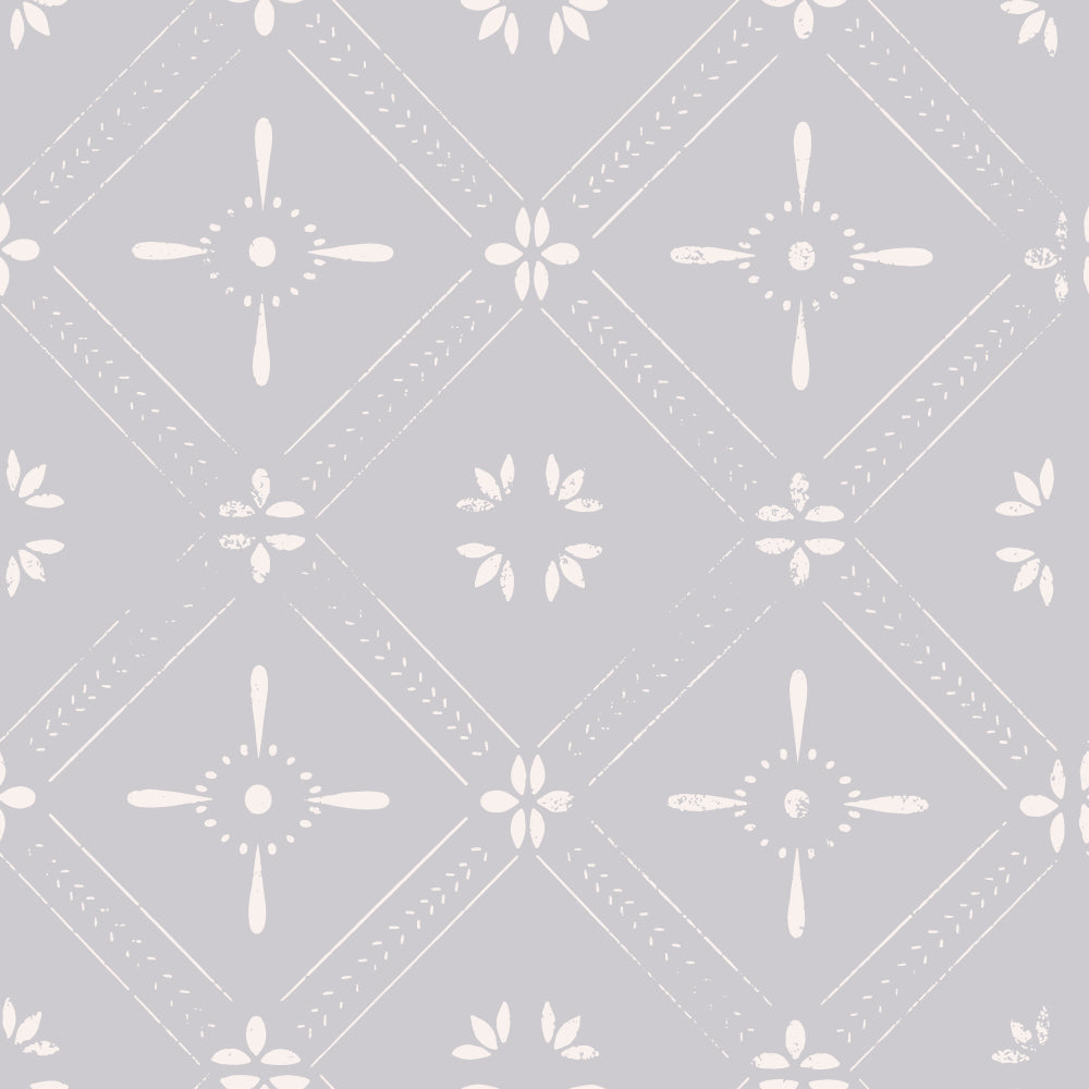 Bohemian Mosaic (Blue) Wallpaper pattern close-up
