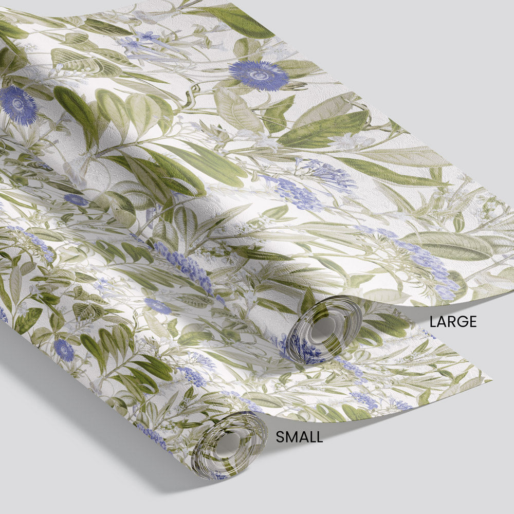 Sapphire Serenade Wallpaper pattern size options