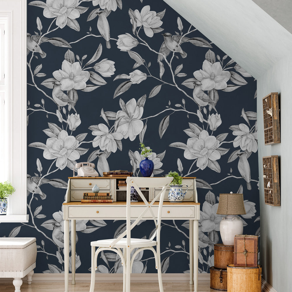 Birds of a Feather Wallpaper on office wall