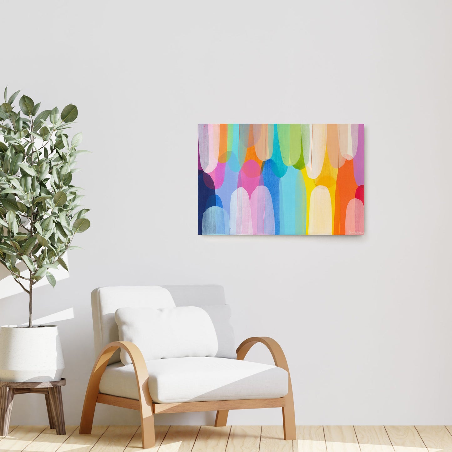 Claire Desjardins' Ginger Mint Julep painting reproduced on HD metal print and displayed on wall