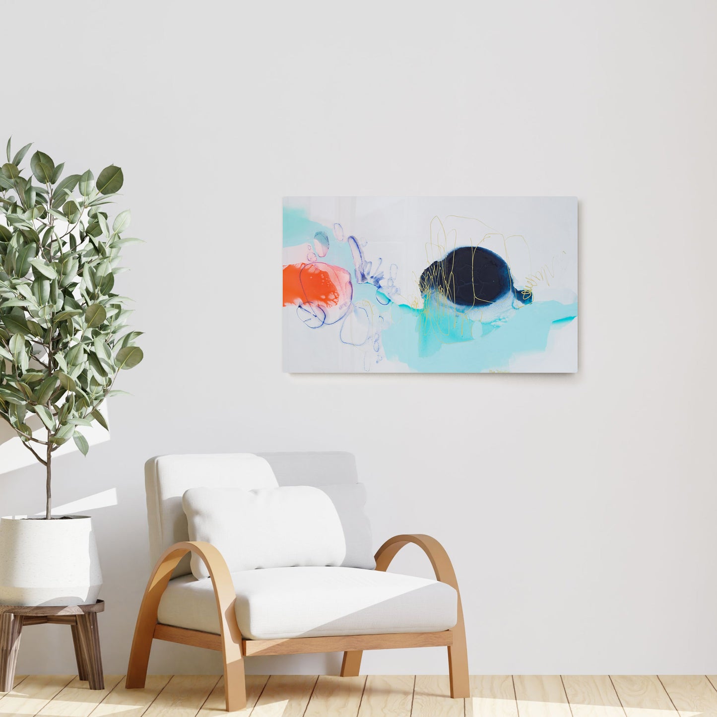Claire Desjardins' Day Trip painting reproduced on HD metal print and displayed on wall - Claire Desjardins' Day Trip print close-up