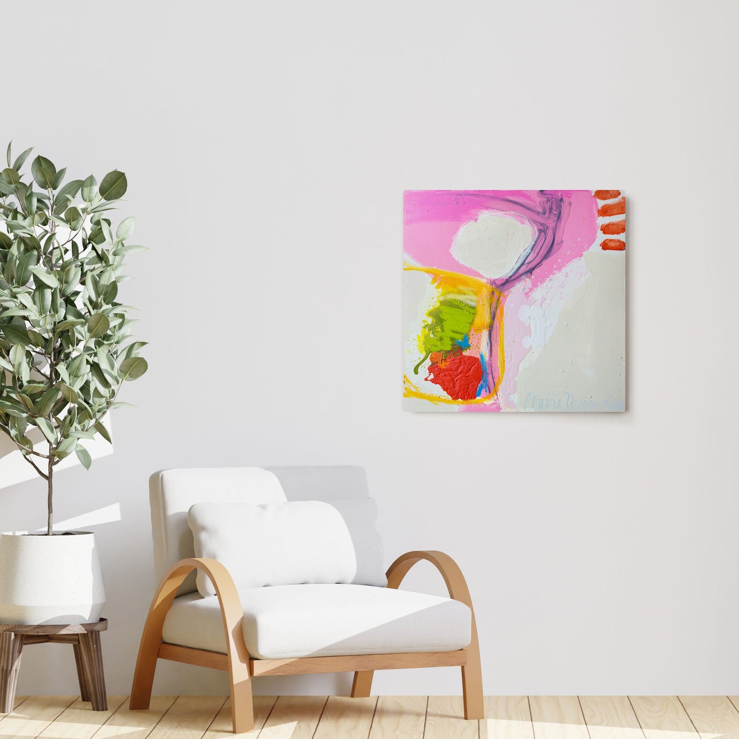 Claire Desjardins' Last Quote painting reproduced on HD metal print and displayed on wall