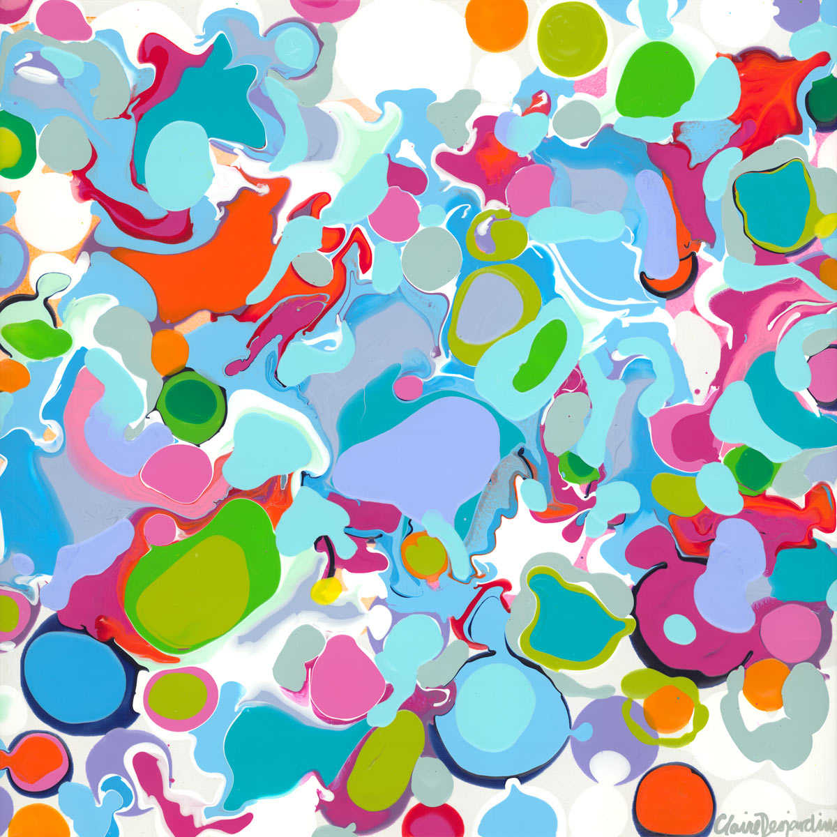 Claire Desjardins' Petrol Puddle print close-up