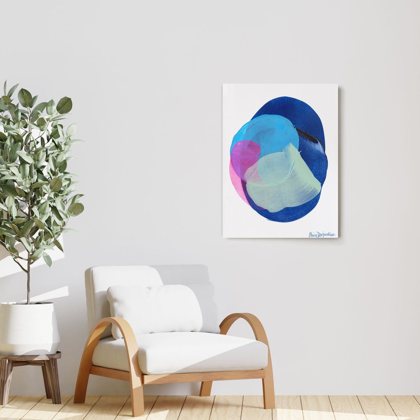 Claire Desjardins' SoCal 07 painting reproduced on HD metal print and displayed on wall