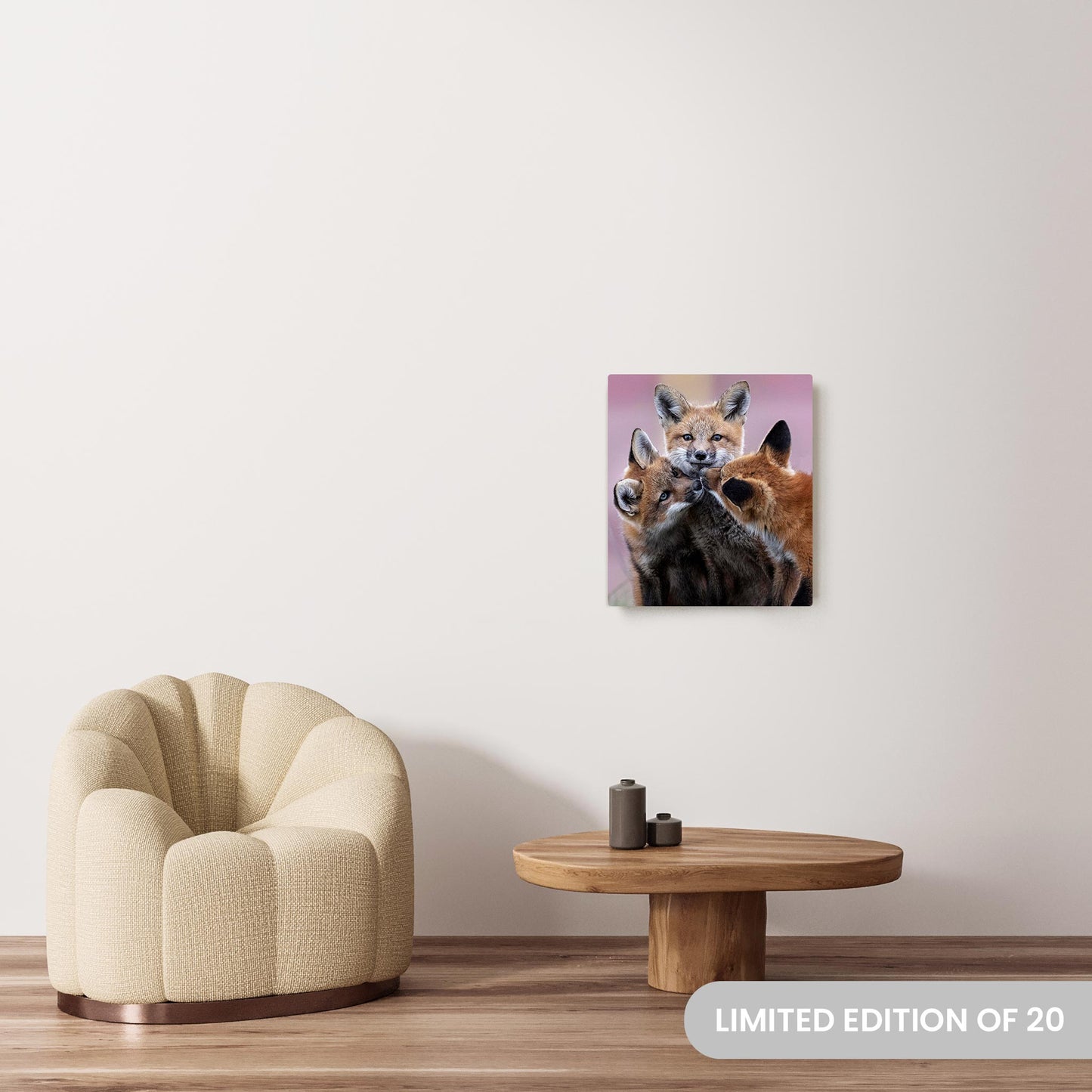 Michelle Valberg's A Family Affair photography reproduced on a 21x24 HD metal print