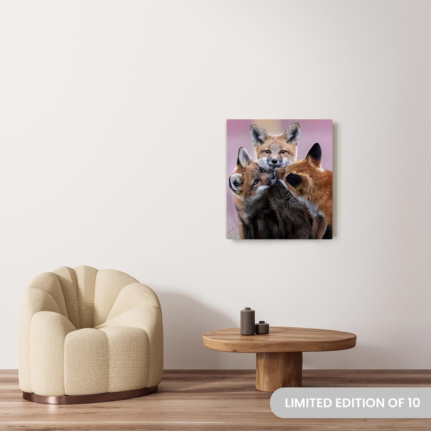 Michelle Valberg's A Family Affair photography reproduced on a 26.25x30 HD metal print