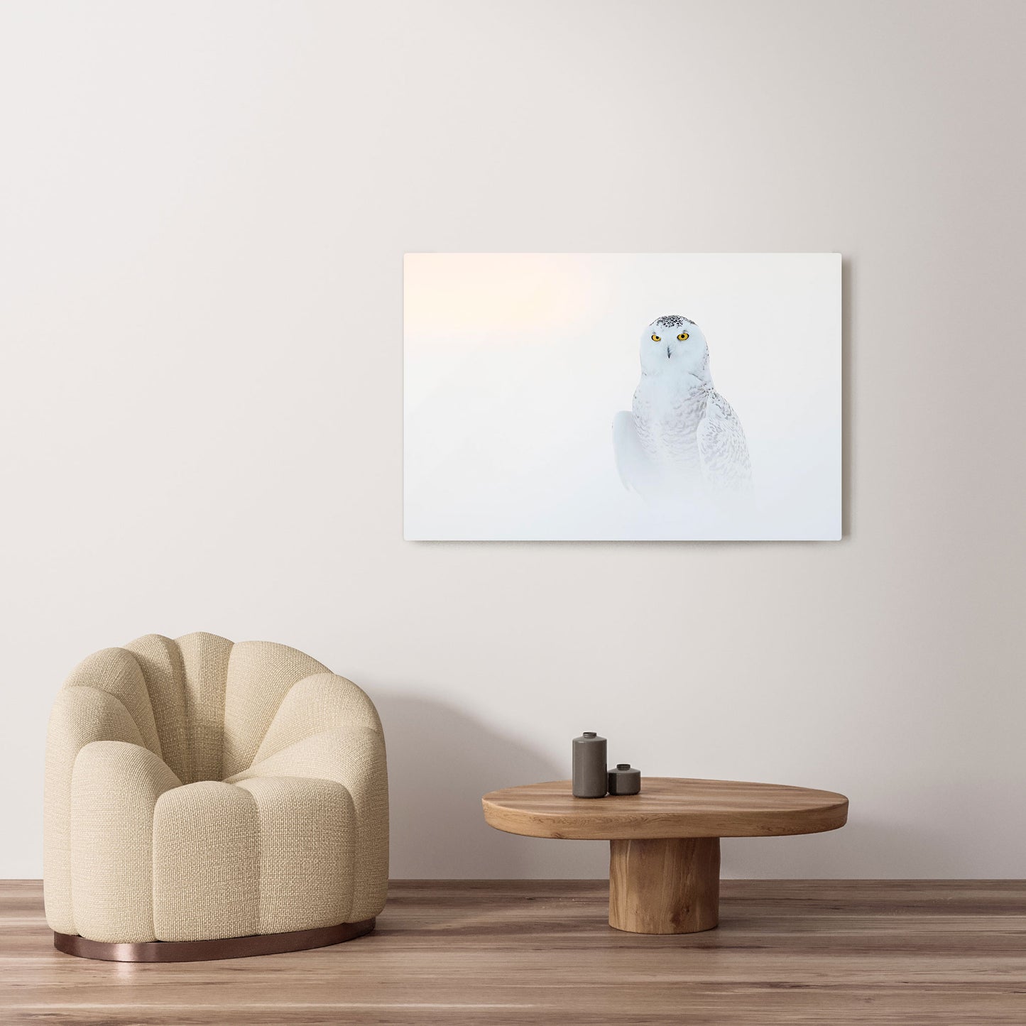 Michelle Valberg's Hoot Couture photography reproduced on HD metal print and displayed on wall