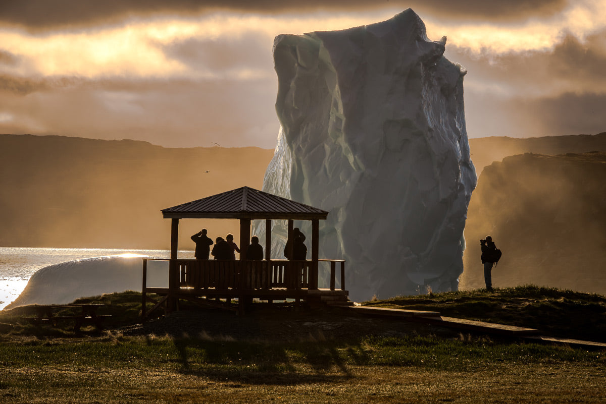 Ray Mackey's' Goose Cove Iceberg Viewing print close-up