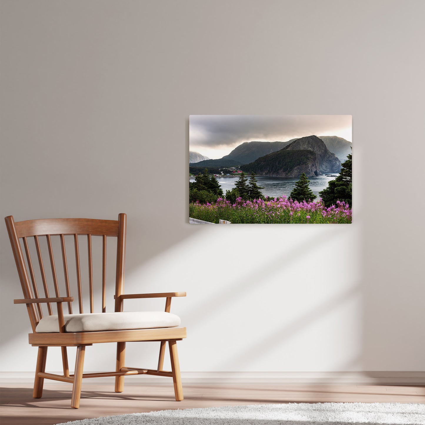 Ray Mackey's Bottle Cove Dreams photography reproduced on HD metal print and displayed on wall