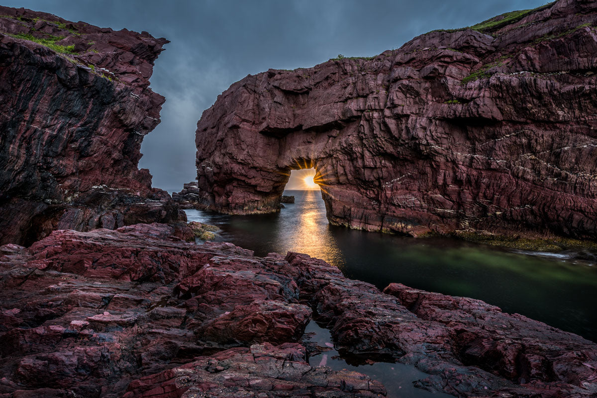 Ray Mackey's Tickle Cove Sunset print close-up
