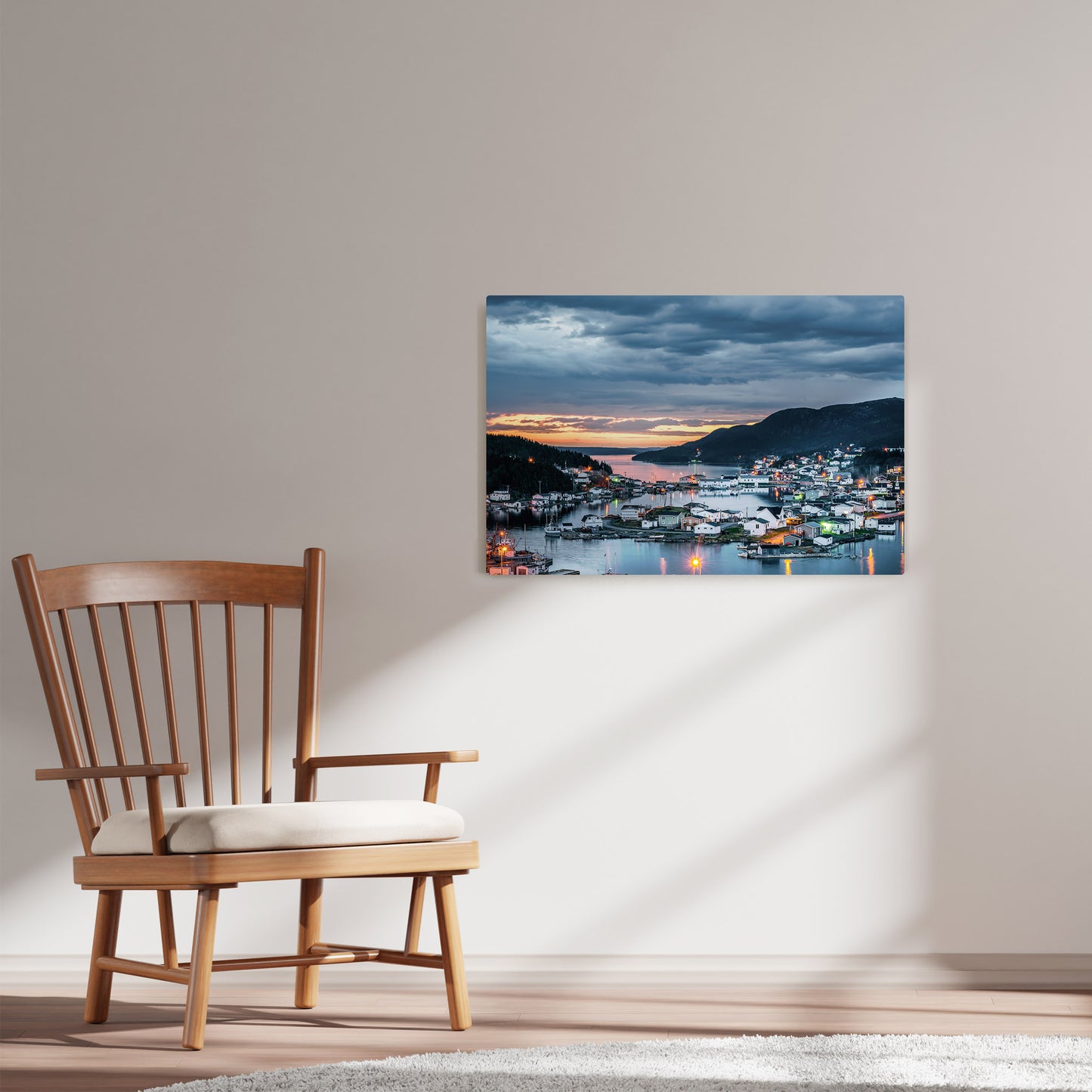 Ray Mackey's Englee photography reproduced on HD metal print and displayed on wall
