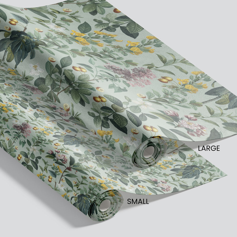 Botanical Garden Green Wallpaper pattern size options