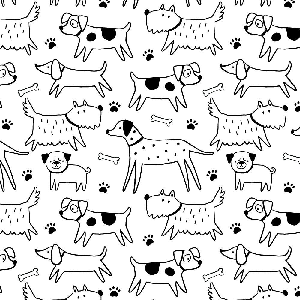 Doggy Doodles Wallpaper pattern close-up