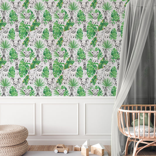 Exotic Ensemble Wallpaper on nursery wall