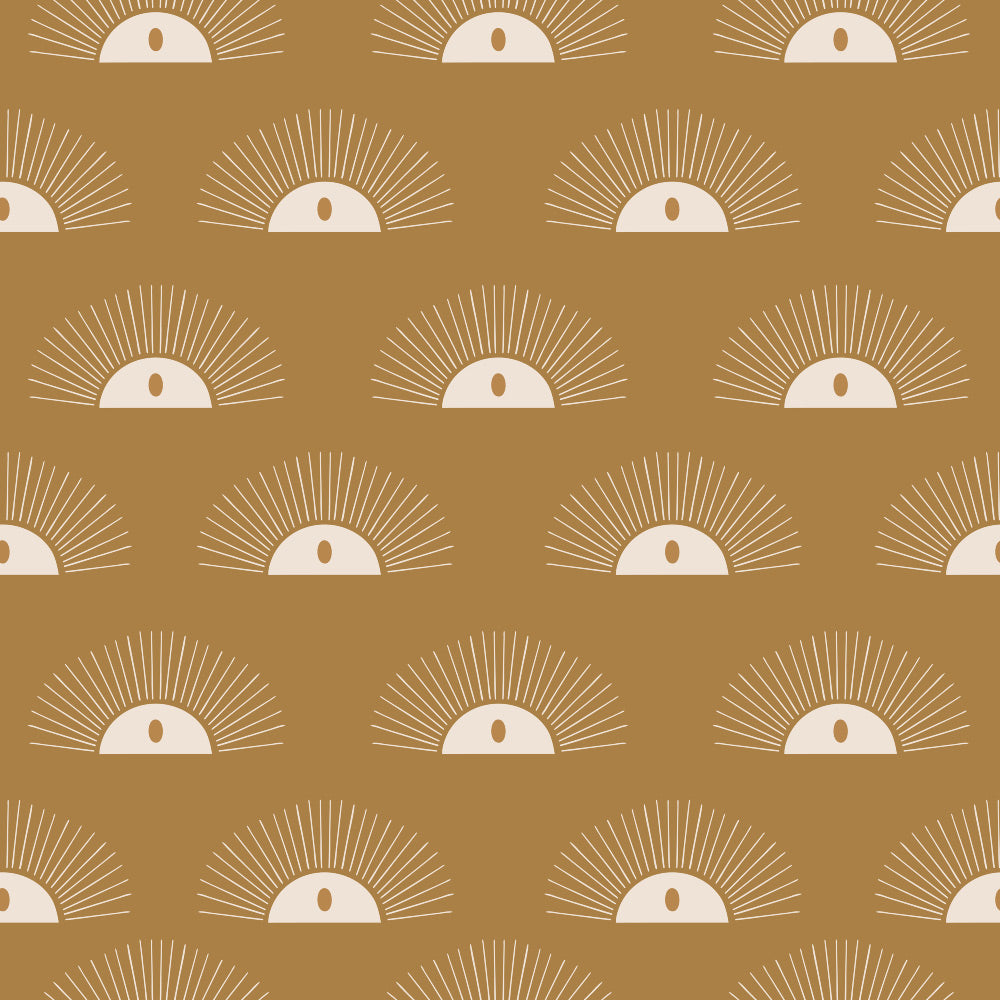 Sunny Rays (Mustard) Wallpaper pattern close-up