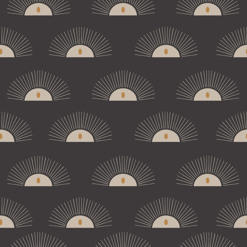 Sunny Rays (Charcoal) Wallpaper pattern close-up