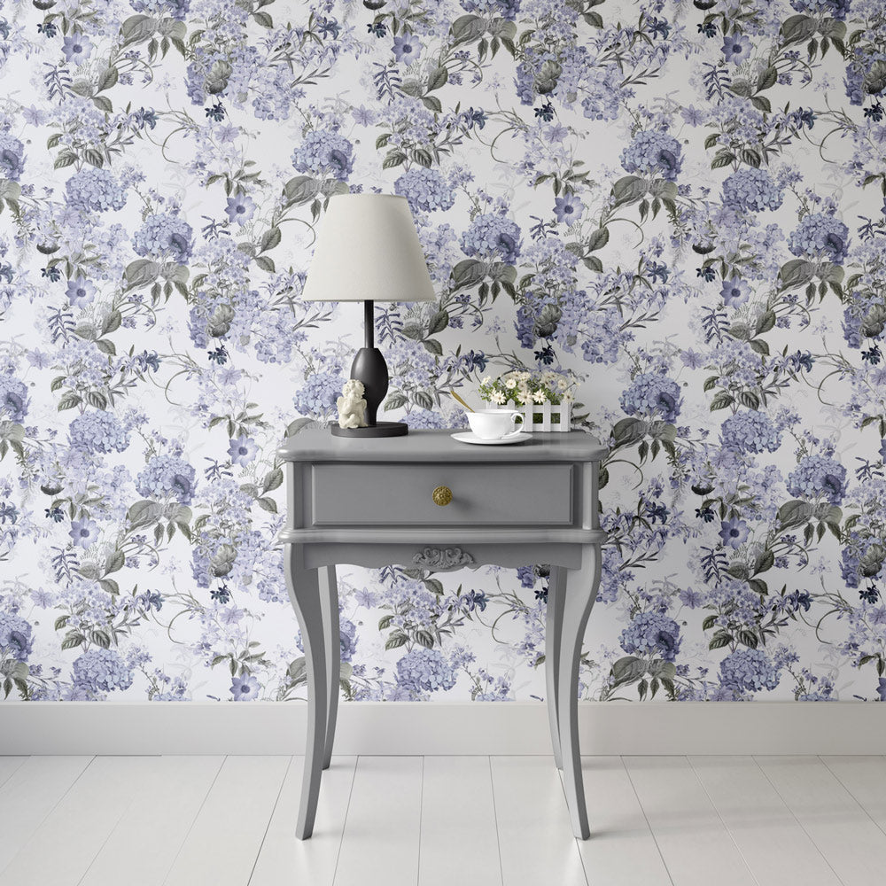 A Hint of Lavender Wallpaper on accent wall