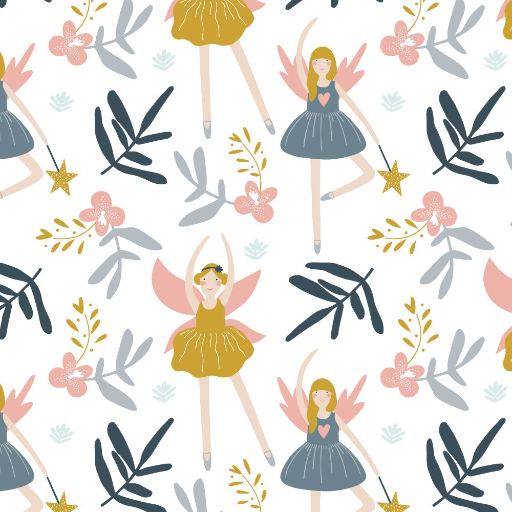 Dancing Fairies Wallpaper pattern close-up