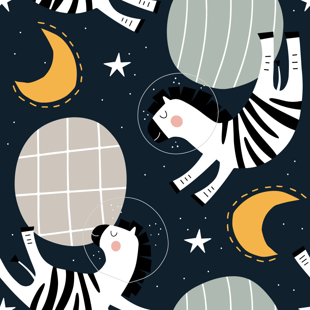 Merry Moon Walk Wallpaper pattern close-up