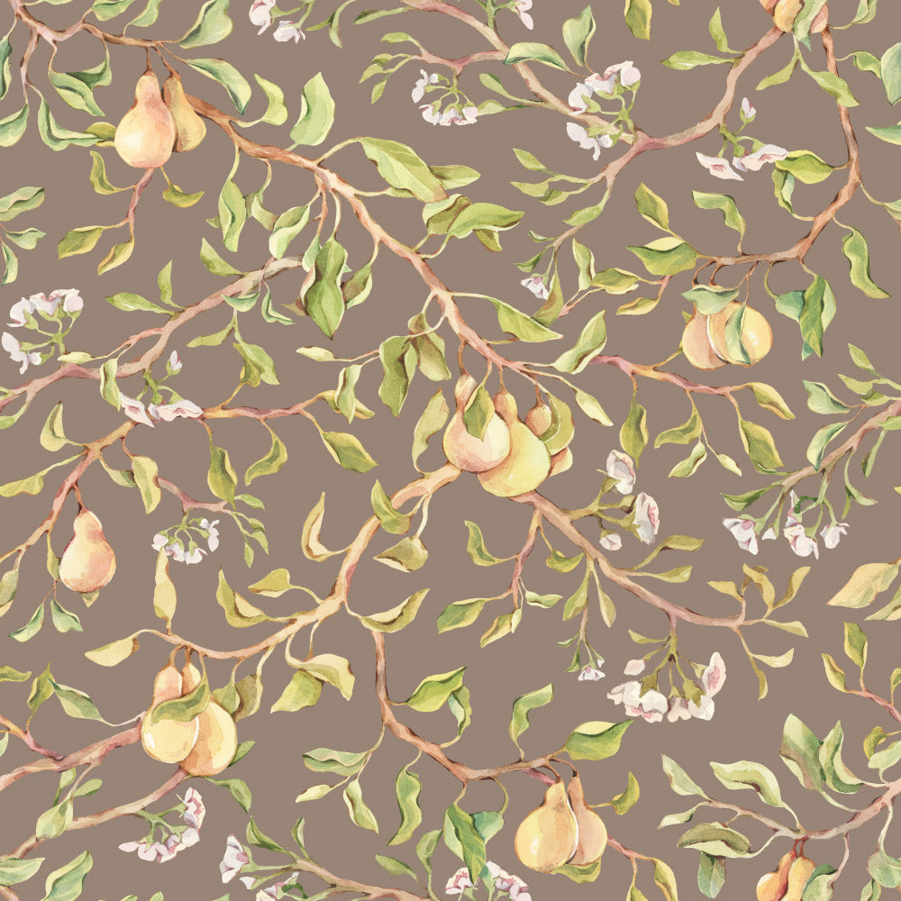 Heavenly Harvest (Brown) Wallpaper pattern close-up