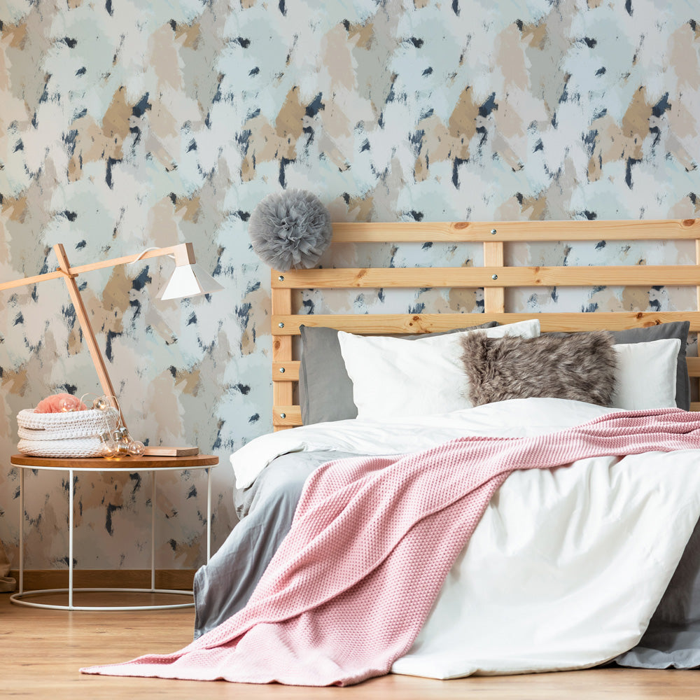 Pretty Patches Wallpaper on bedroom wall