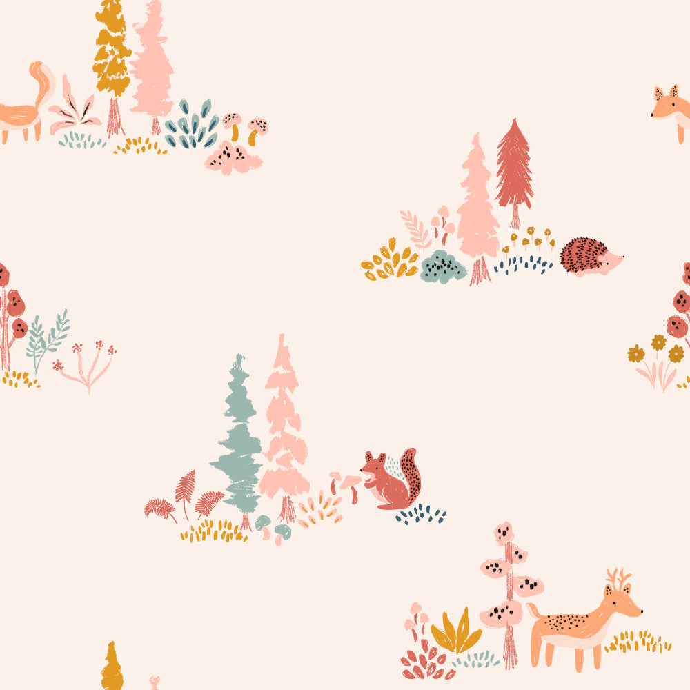 Whimsy Wilderness Wallpaper pattern close-up