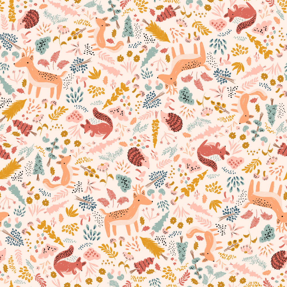 Cute Critters Wallpaper pattern close-up