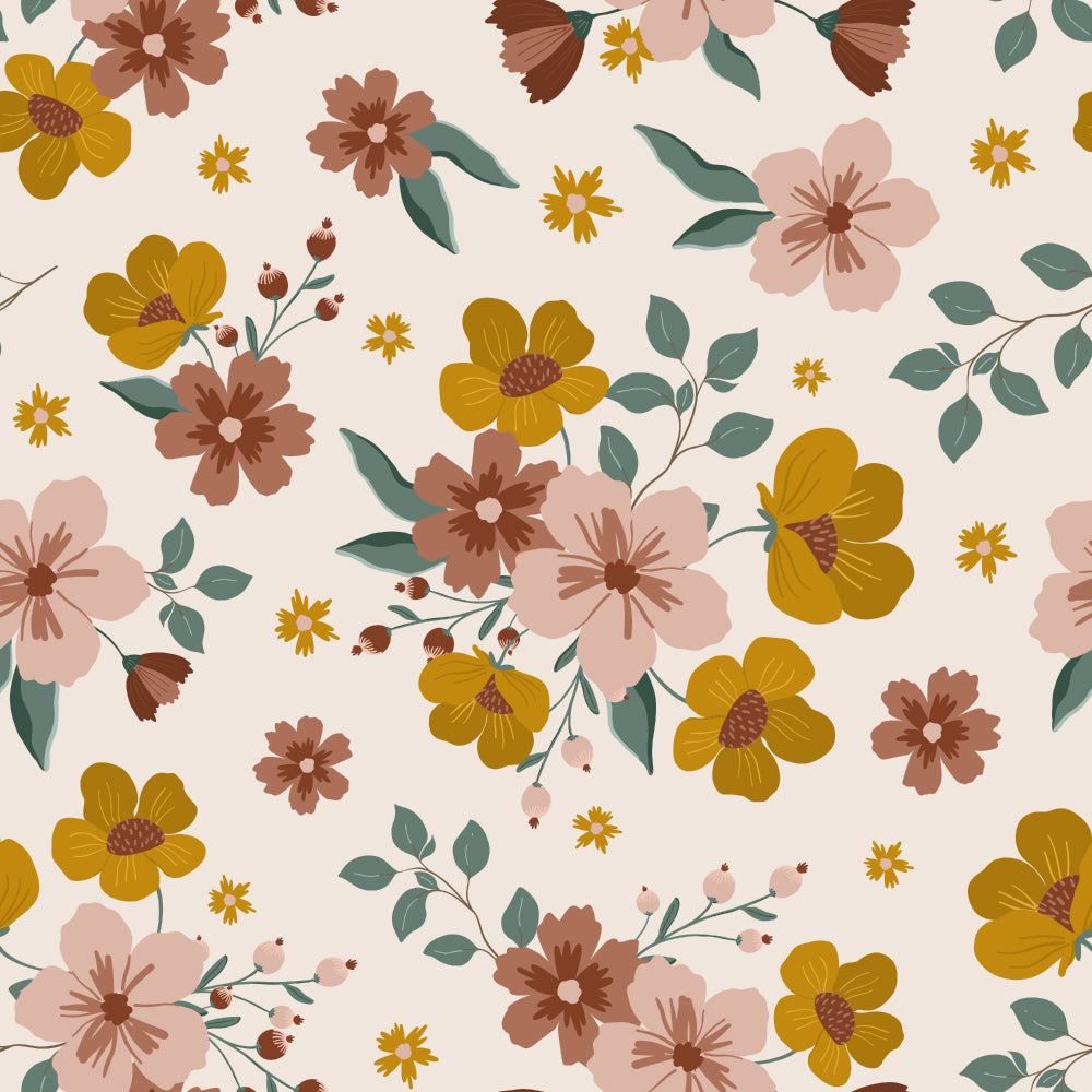 Countryside Wildflowers Wallpaper pattern close-up