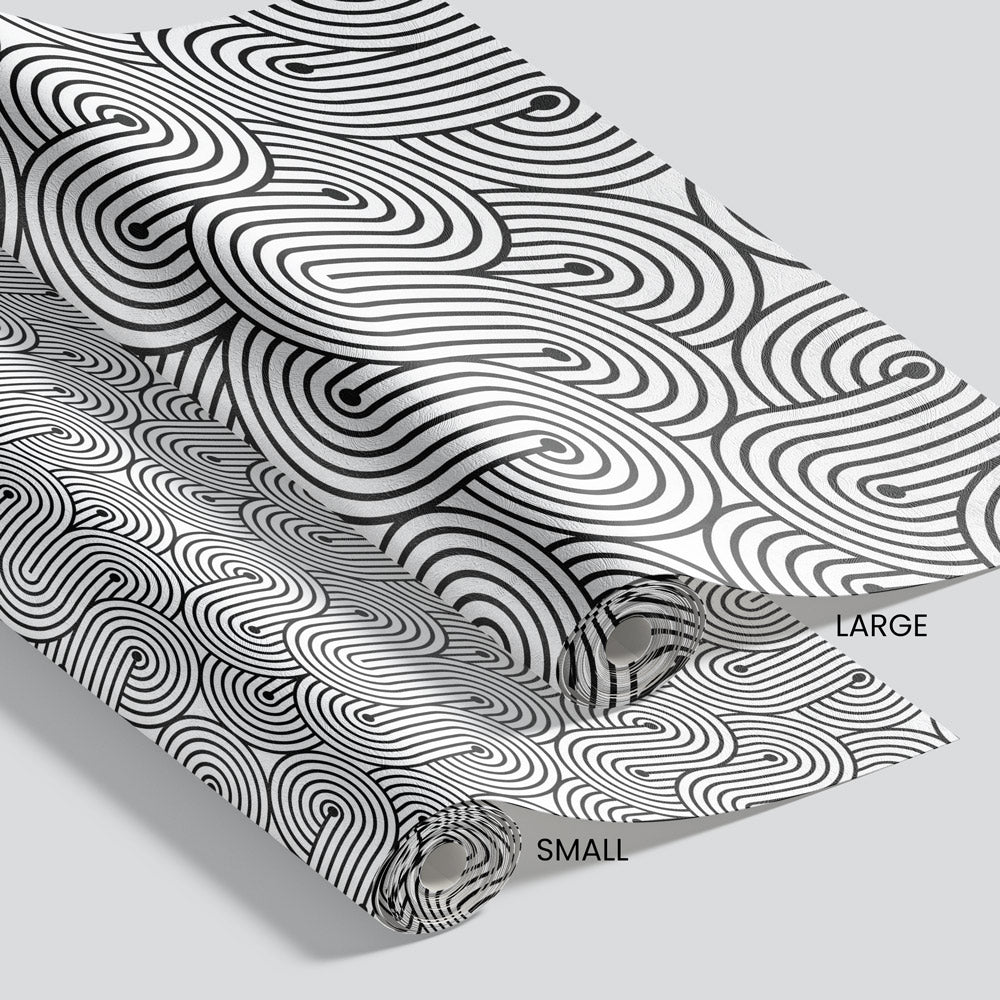 Hypnosis (Black & White) Wallpaper pattern size options
