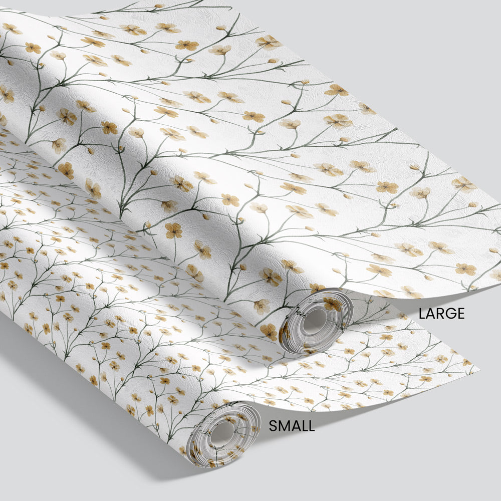 Floral Vines Wallpaper pattern size options