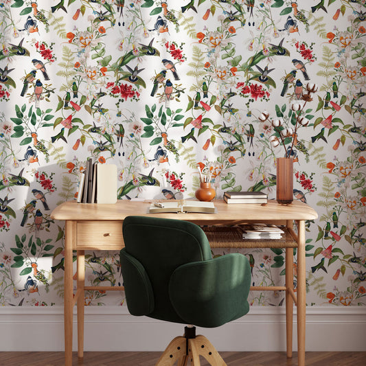 Bird Wallpaper on office wall