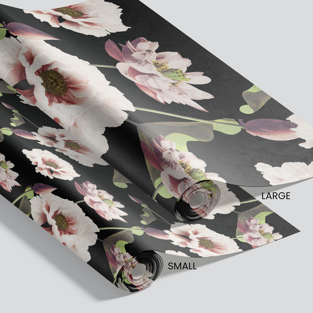 Pink Peony Flower Wallpaper pattern size options