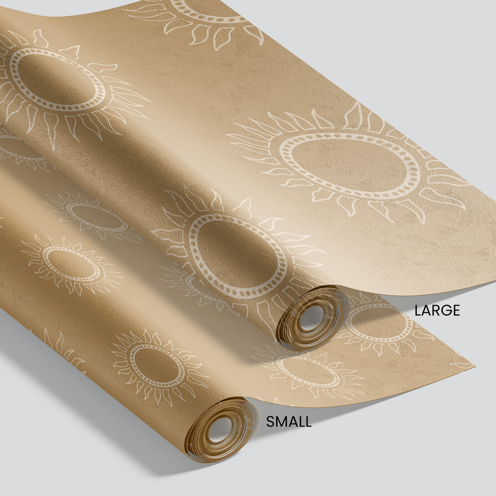 Boho Suns Wallpaper pattern size options