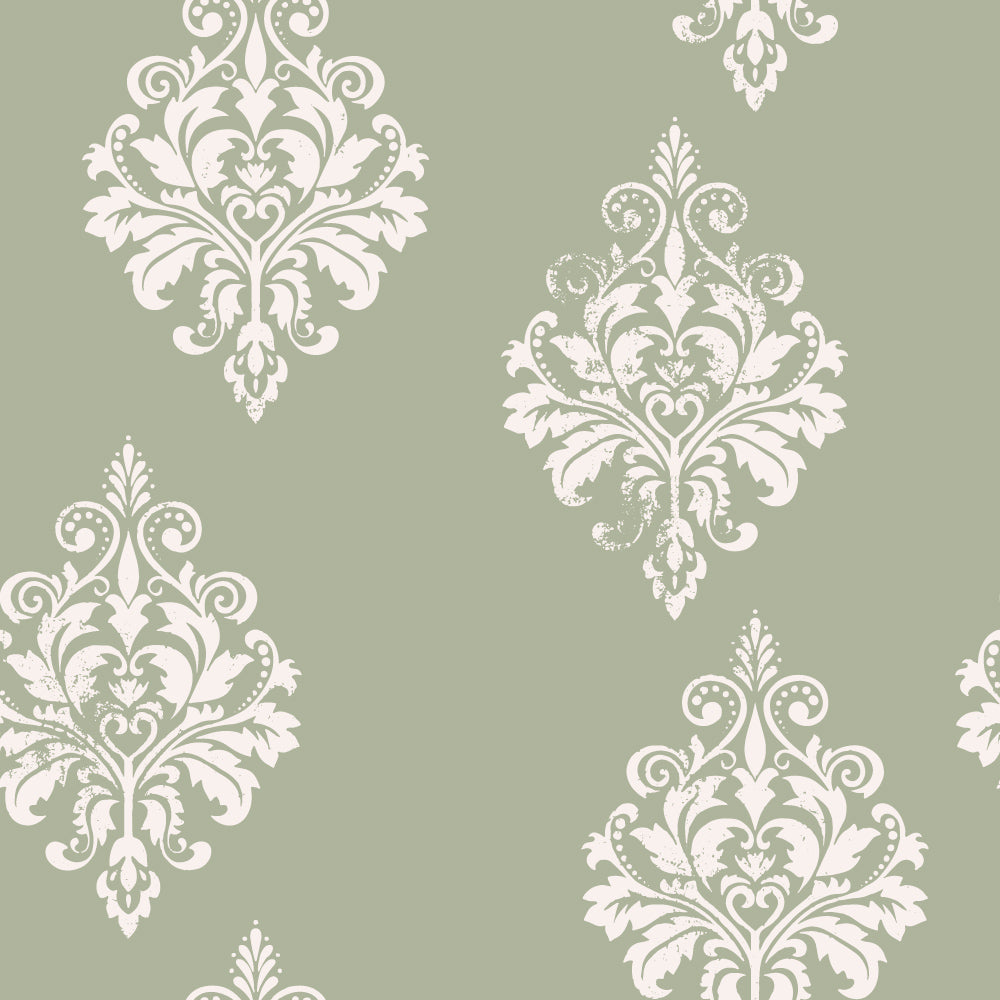 Royal Tapestry (Sage) Wallpaper pattern close-up