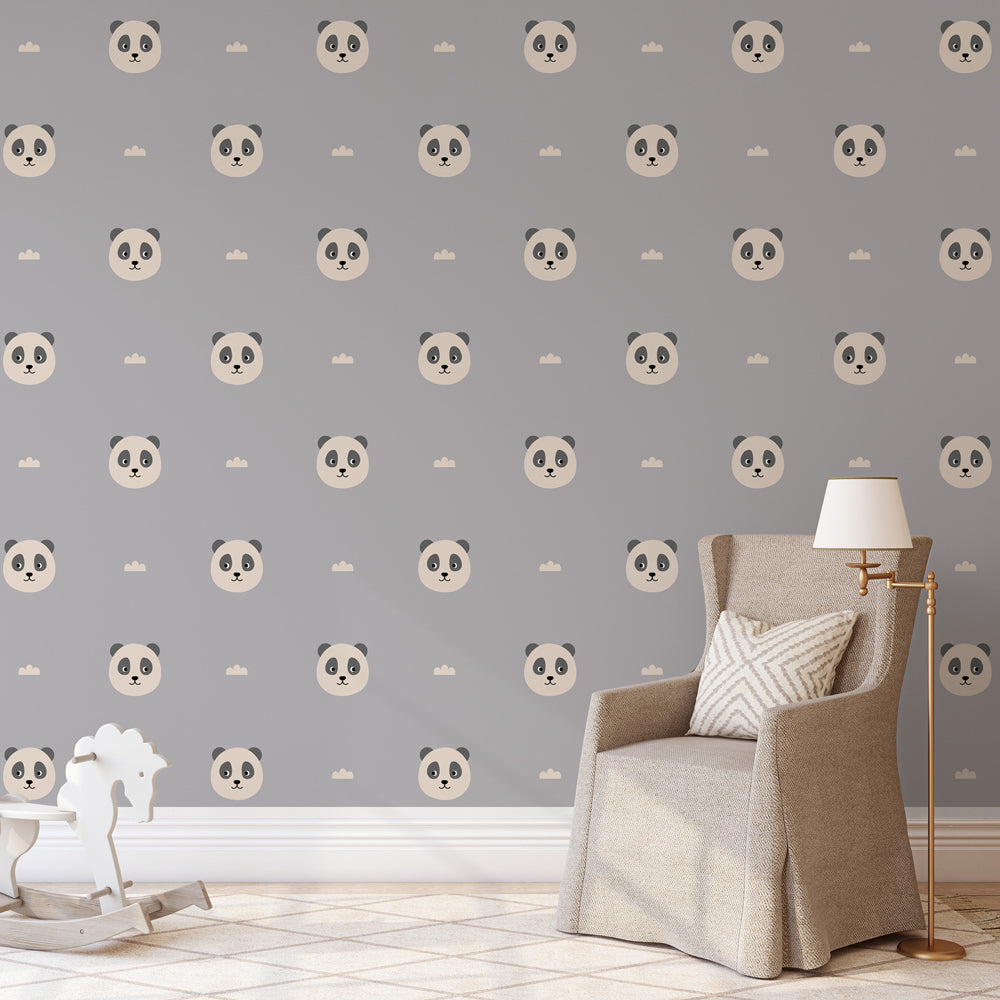Cloudy with a Chance of Panda Wallpaper in nursery