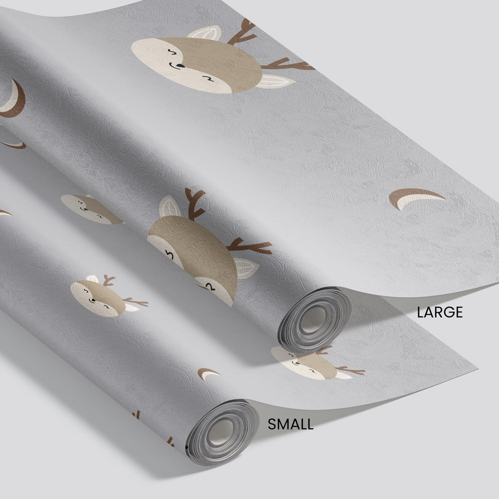 Deer Moon (Blue) Wallpaper pattern size options