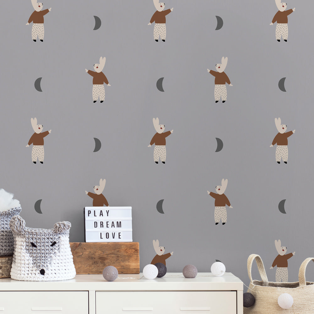 Goodnight Moon (Blue) Wallpaper in nursery