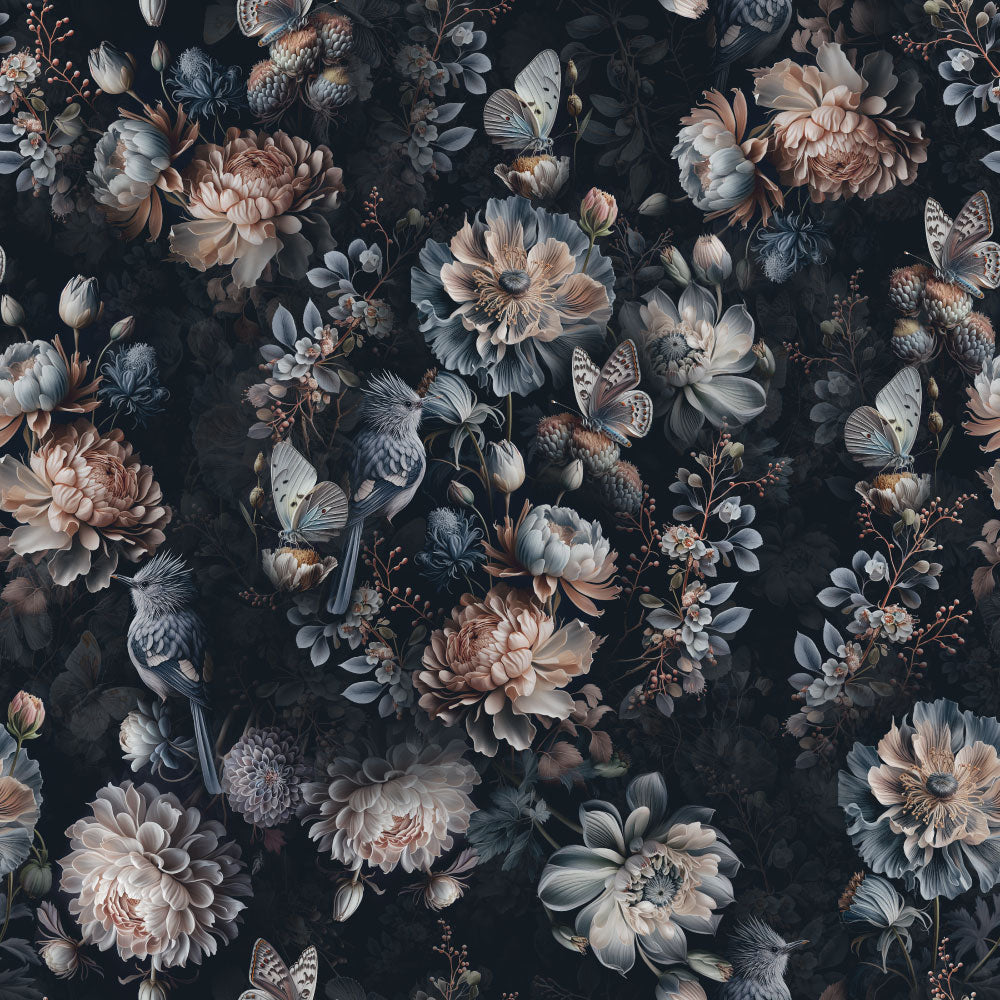 Moody Floral Wallpaper pattern close-up