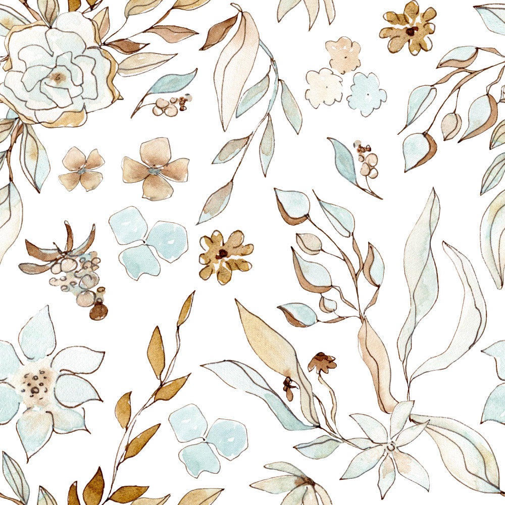 Watercolour Wildflowers Wallpaper pattern close-up