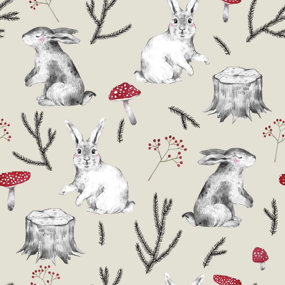Toad & The Hare (Beige) wallpaper pattern close-up