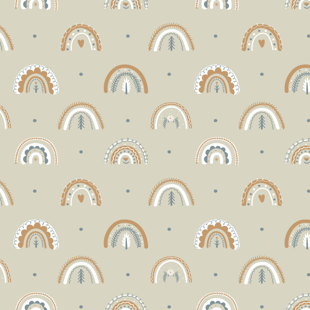 Rainbow Rhapsody (Oat) Wallpaper pattern close-up