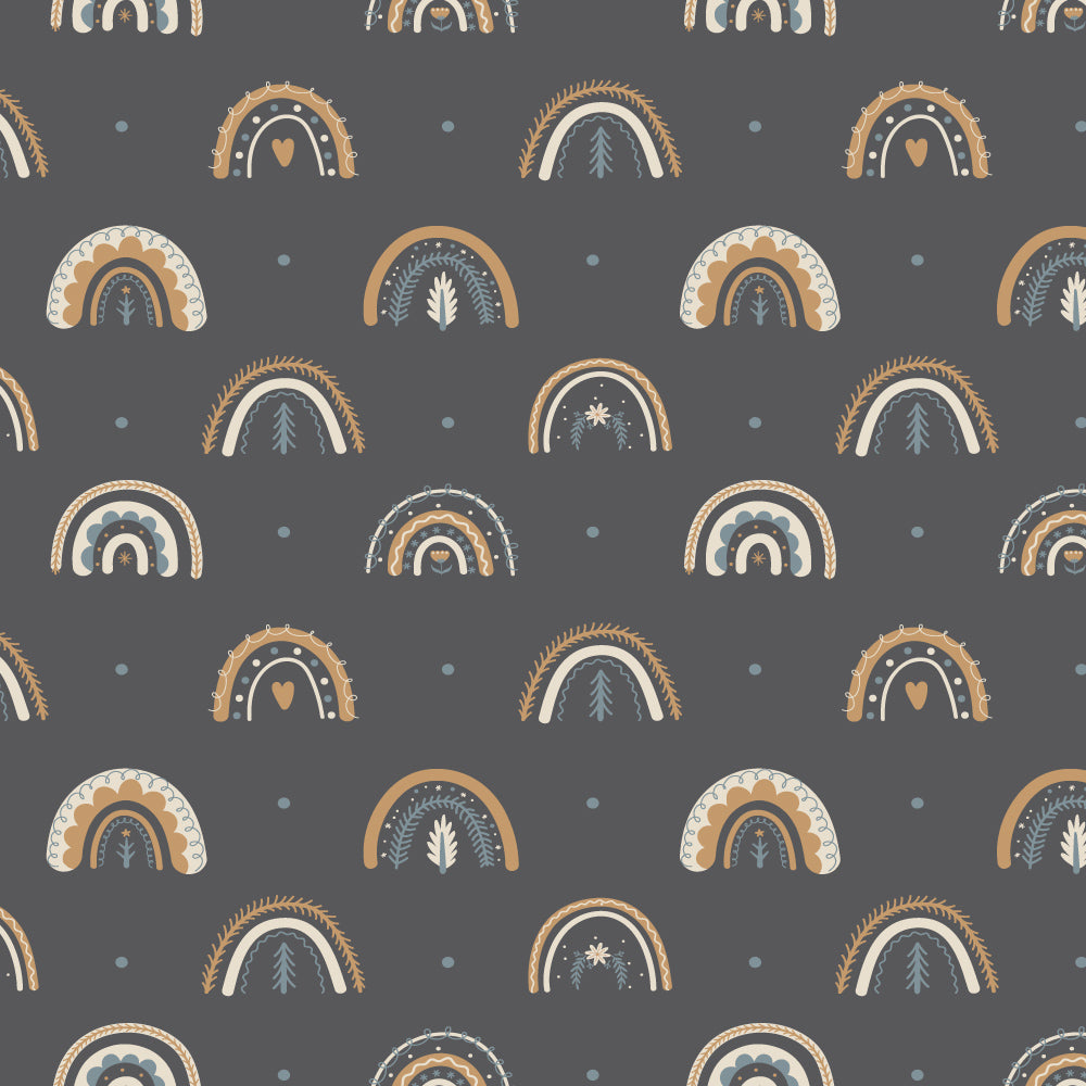 Rainbow Rhapsody (Graphite Grey) Wallpaper pattern close-up